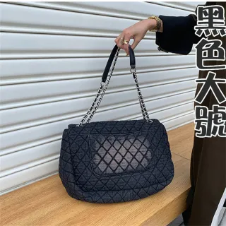 【MoonDy】雙11 包包女 小香風包包 鏈條包包 大包包 菱格包包 洗水牛仔布包包 流浪包包 肩背包 
