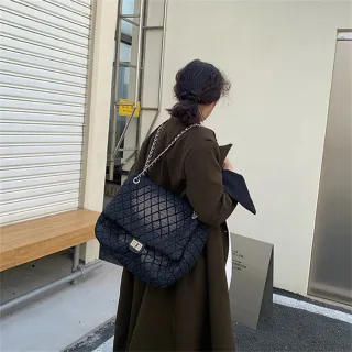 【MoonDy】雙11 包包女 小香風包包 鏈條包包 大包包 菱格包包 洗水牛仔布包包 流浪包包 肩背包 