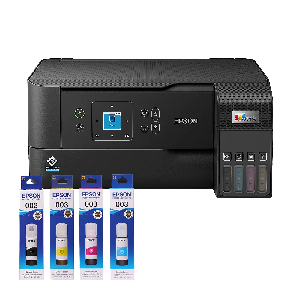 【EPSON】官方直營 搭1組T00V原廠1黑3彩墨水★L3560 三合一Wi-Fi智慧遙控連續供墨複合機(2年保固組)