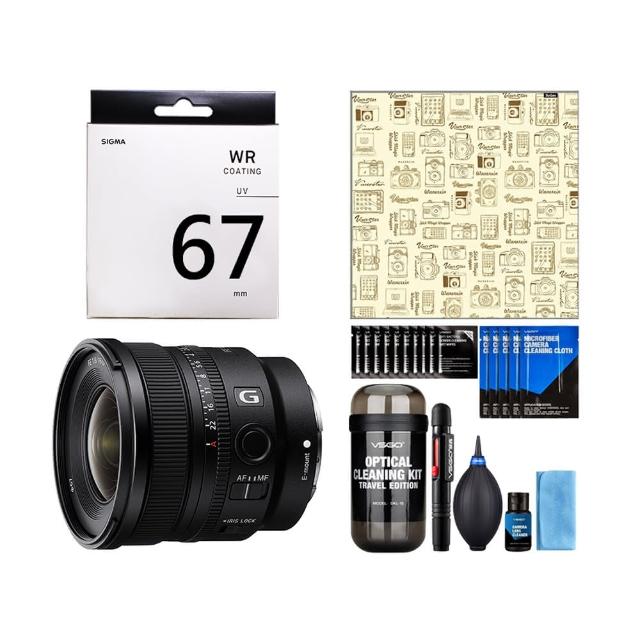 【SONY 索尼】SEL16F18G FE 16mm F1.8 G+SIGMA WR UV 67mm保護鏡+CL-50相機魔毯+膠囊清潔組(公司貨)