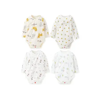 【mamaway 媽媽餵】新生兒Q彈棉質長袖包屁衣 1入(多款任選)