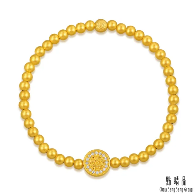 【點睛品】佛韻蓮心 黃金鑽石手鍊
