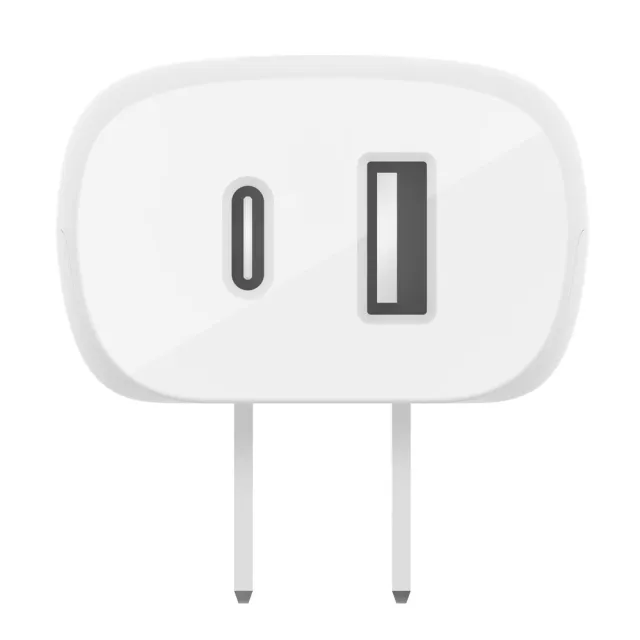 【BELKIN】25W Type-C+12W USB-A 雙孔 PD PPS充電器_白(WCB007)