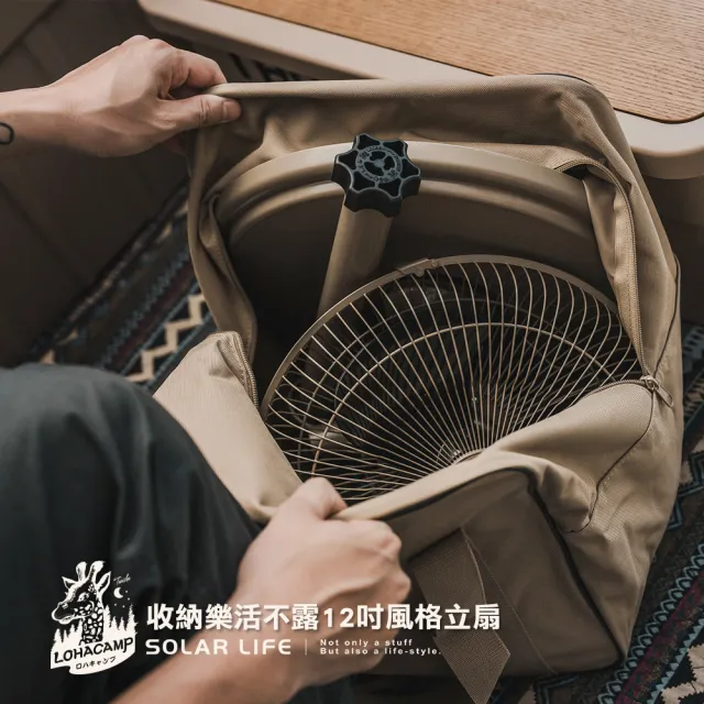 【樂活不露】12吋360度靜音型工業風扇收納包(露營收納袋 渦輪扇收納袋 循環扇袋 戶外電風扇 帳篷風扇)