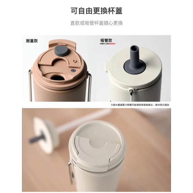 【LocknLock 樂扣樂扣】官方直營 二代微笑騎士手提不鏽鋼隨行保溫杯750ml+吸管款上蓋(五色任選/掀蓋式)