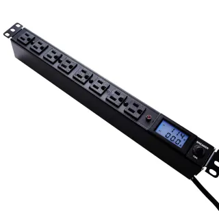 【Castle 蓋世特】官方總代理 8插 機櫃專用 鋁合金防突波電源分配插座 延長線 電源線-15A-1.8M(黑)