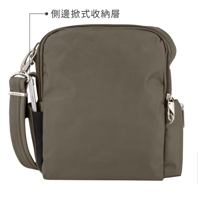 【Travelon】美國 Classic 3層防盜斜背包 棕 / 側背包 斜背包 防搶包 防盜包 出國 送禮 男 女