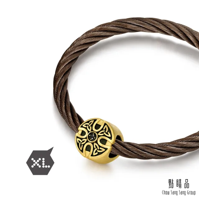 【點睛品】Charme XL 永恆守護 黃金黑鑽石串珠