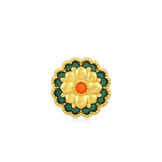 【點睛品】網路獨家款 Charme Mini 彩繪菊花 黃金串珠