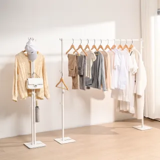 【慢慢家居】3in1-鐵製多功能兩用折疊曬衣架(吊衣架/掛衣架/室內衣架/摺疊晾衣架)