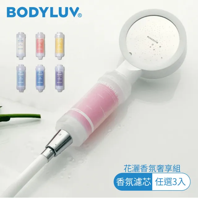 【BODYLUV | 花灑香氛奢享組 】純淨花灑頭+純淨花灑濾芯1入+香氛濾芯3入(半年份組合)