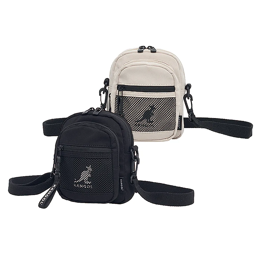 【KANGOL】袋鼠 斜紋網布小側包 64558701
