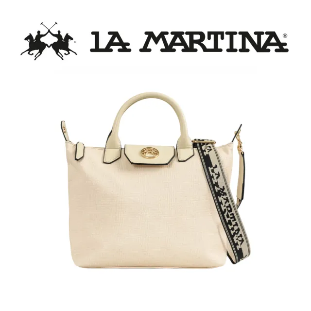 【LA MARTINA】雙11 義大利原裝進口 限量2折 頂級手提包肩背包 1867P 全新專櫃展示品(白色)