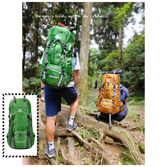 【May Shop】大容量 輕量化登山包 送防雨罩60L登山包 徒步旅行背包