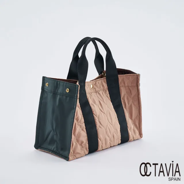 【OCTAVIA 8】雙11 忙碌曲線 四方鋪棉手提肩背二用工作公事包 - 周五粉(工作包 媽媽包)