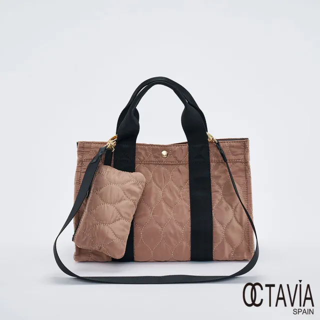 【OCTAVIA 8】雙11 忙碌曲線 四方鋪棉手提肩背二用工作公事包 - 周五粉(工作包 媽媽包)