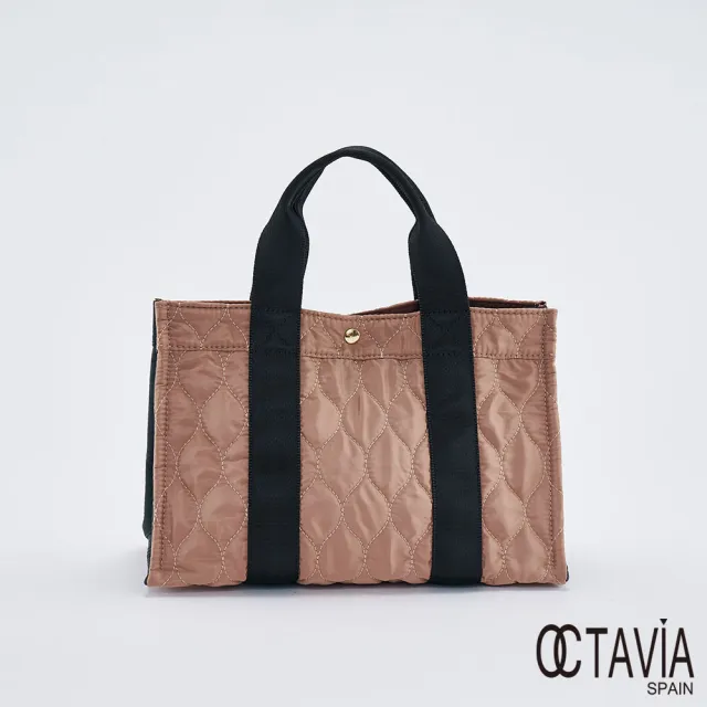 【OCTAVIA 8】忙碌曲線 四方鋪棉手提肩背二用工作公事包 - 周五粉(工作包 媽媽包)