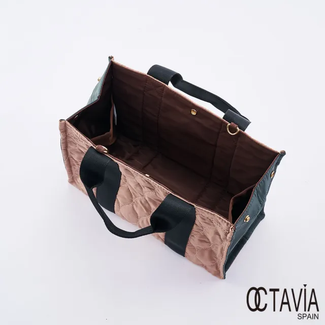 【OCTAVIA 8】雙11 忙碌曲線 四方鋪棉手提肩背二用工作公事包 - 周三綠(工作包 媽媽包)