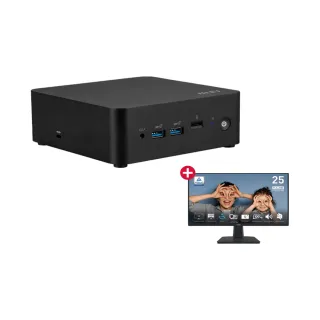 【MSI 微星】25型美型螢幕組★Core 5 十核迷你電腦(CUBI NUC 1M-040TW/Core 5-120U/8G/1TB SSD/W11)
