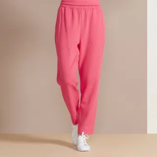 【YVONNE 以旺傢飾】出清品 羅紋磨毛長褲-莓紅(網路限定)