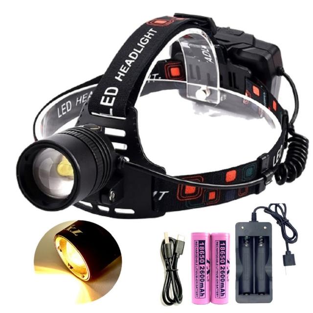 【TX 特林】XHP50 LED高亮度伸縮變焦黃光頭燈(HD-2025YW-P50)