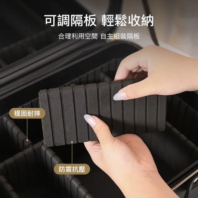 【極美家居】手提大容量LED補光燈化妝包 26*24*12cm(化妝品收納包 化妝箱 化妝鏡 化妝包 包包鏡)