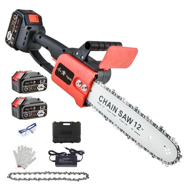【Ogula 小倉】12寸無刷電鏈鋸（十節兩電）充電式單手鋸(BSMI認證電池/伐木鋸/鏈鋸機/電鋸)