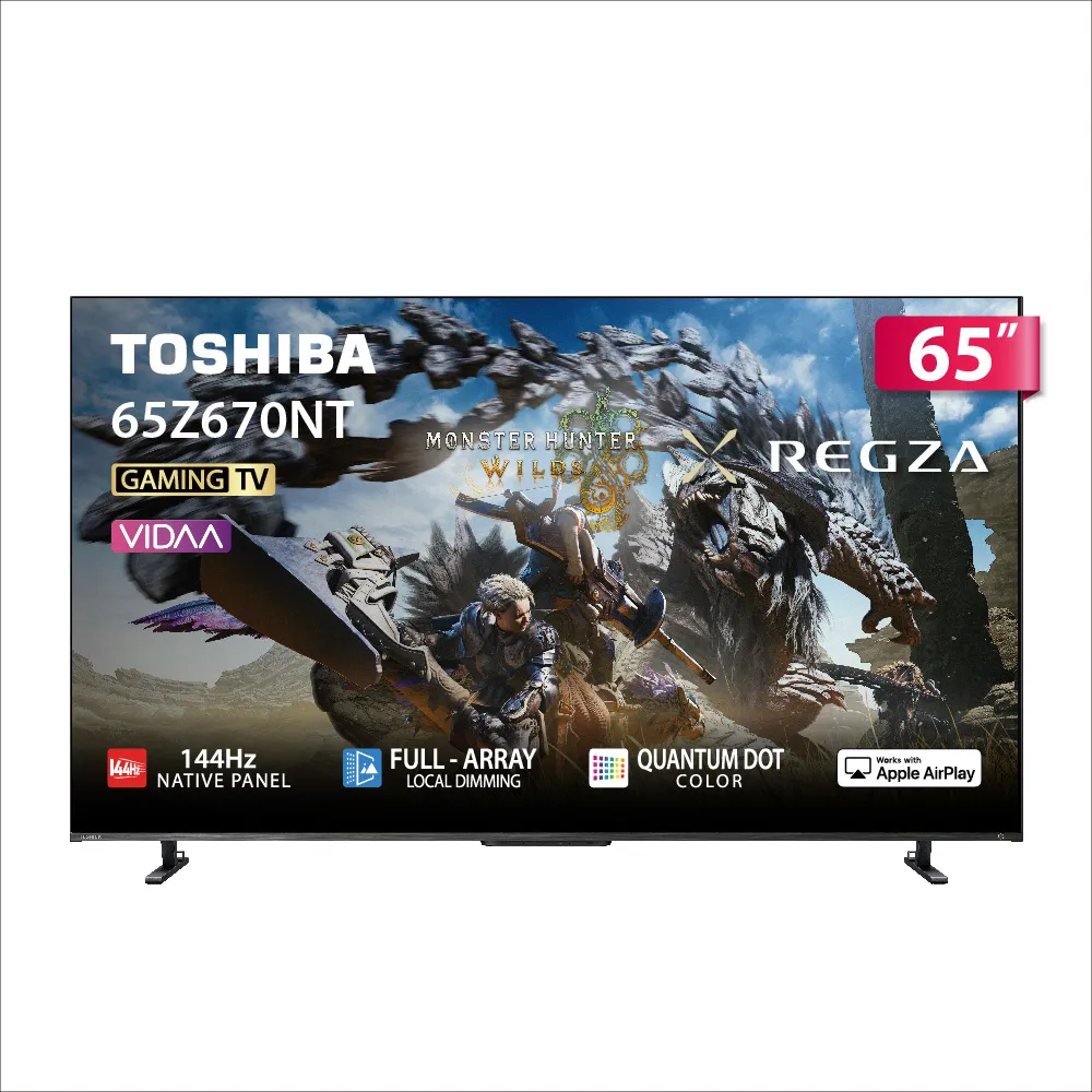 TOSHIBA 東芝】REGZA 65型4K QLED 144Hz FullArray AirPlay2