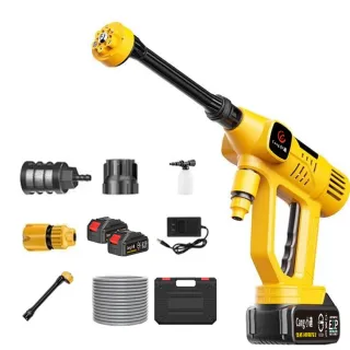 【Cang小達】洗車機 高壓洗車機 無刷工業級五節兩電(帶電量顯示/十檔位調速☆BSMI:R3E558☆)