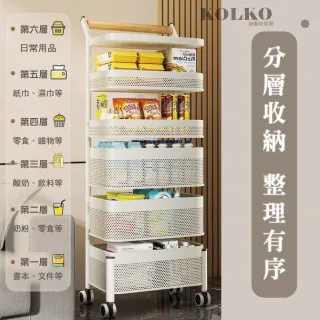 【Clook 鹿客家居】旋轉收納置物推車-五層(美容推車 推車收納 置物架 手推車 收納架 層架)