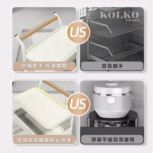【Clook 鹿客家居】旋轉收納置物推車-五層(美容推車 推車收納 置物架 手推車 收納架 層架)
