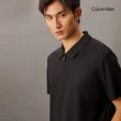 【CALVIN KLEIN】官方旗艦館 CK Smooth Cotton UV Protect Half Zip Polo衫_黑色