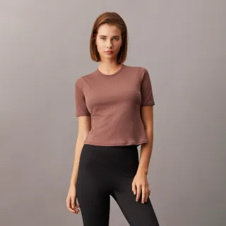 【Calvin Klein】官方旗艦館 CK 基本款短袖T恤_棕色