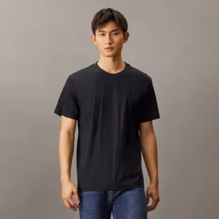【CALVIN KLEIN】官方旗艦館 CK Smooth Cotton 防紫外線棉質T恤_黑色
