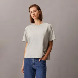 【Calvin Klein】官方旗艦館 CK Monogram 標誌刺繡T恤 _灰色