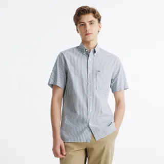 【Tommy Hilfiger】官方旗艦館 TH Flex 府綢彈性條紋襯衫 _藍色