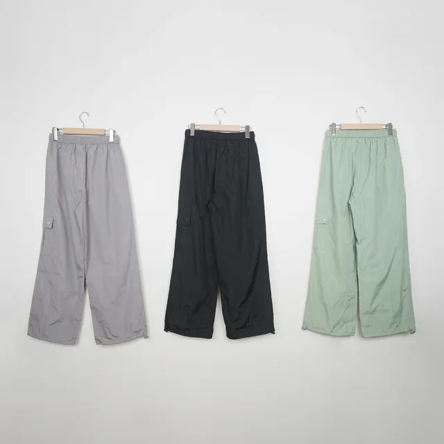 【Dailo】不規則活片個性工裝長褲(黑 綠 灰/魅力商品)