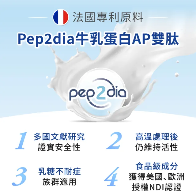 【珠驤保健】倍落棠膜衣錠3盒組(30顆/盒-法國專利Pep2Dia牛乳蛋白AP雙月太+鉻、穩固前期 輕盈享食)