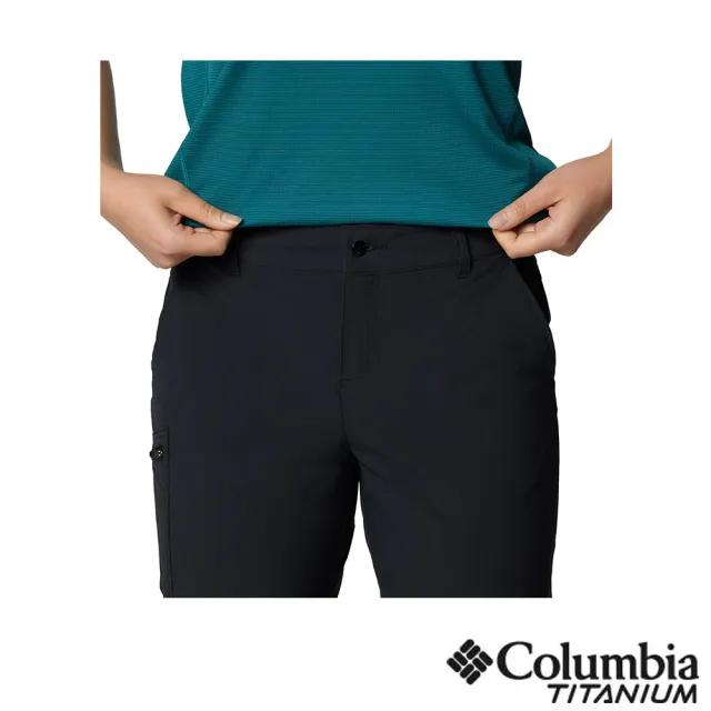 【Columbia 哥倫比亞】女款-防潑水兩截式長褲-黑色(UAR87020BK/JS)