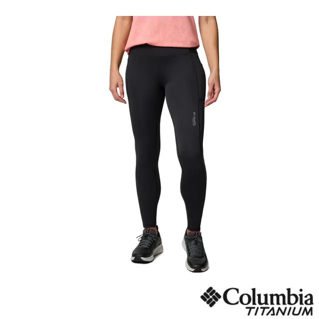 【Columbia 哥倫比亞】女款-快排緊身長褲-黑色(UAR96830BK/JS)