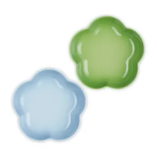 【Le Creuset】瓷器花型盤-中(海岸藍/棕櫚綠 2色選1)