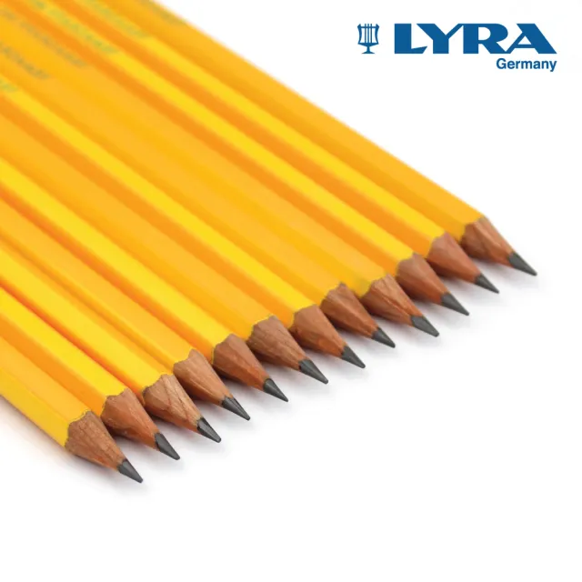 德國LYRA】百年經典附橡擦黃桿鉛筆12入-HB/2盒入- momo購物網- 好評