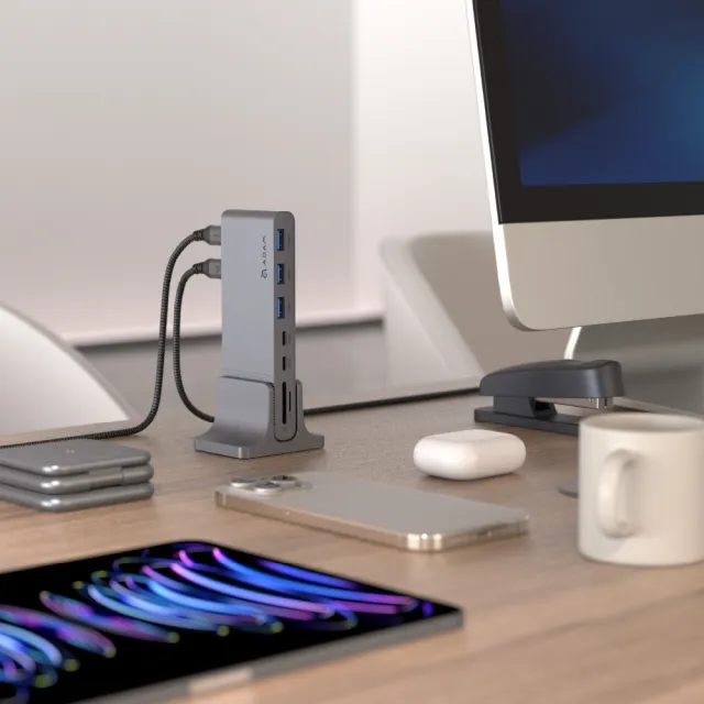 【ADAM 亞果元素】Hub Pro S USB-C 十二合一多功能集線器(全金屬鋁合金打造)