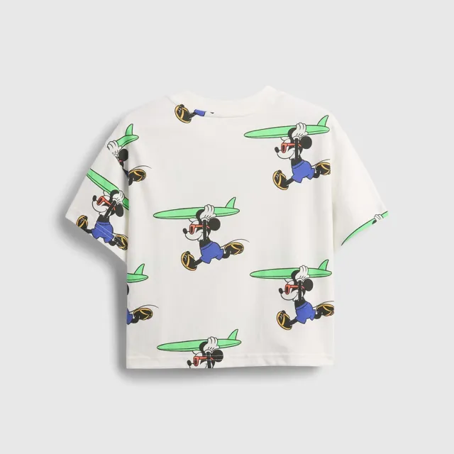 【GAP】男幼童裝 Gap x Disney迪士尼聯名 Logo純棉印花圓領短袖T恤-白色(779243)
