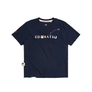 【EDWIN】江戶勝 男裝 溜搭的黑丸短袖T恤(丈青色)