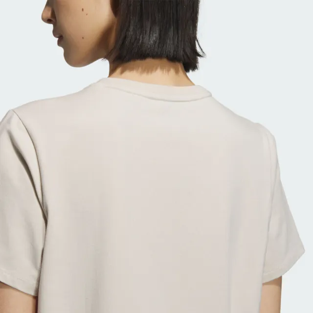 【adidas 愛迪達】Logo Ss Tee 女 T恤 運動上衣 休閒短袖 米 亞版(JL6285)