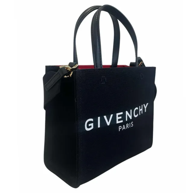 【GIVENCHY 紀梵希】.G-Tote 字母印花帆布手提斜背包(黑色)