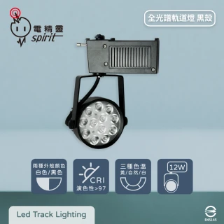【spirit 電精靈】2入組 LED 12W 12珠 全電壓 全光譜 高演色 黑殼 LED軌道燈