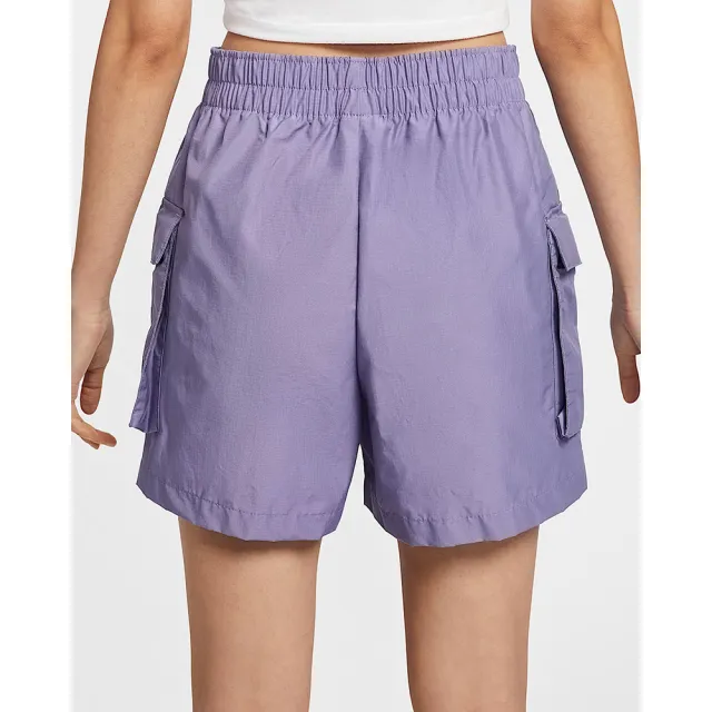 【NIKE 耐吉】短褲 運動 休閒 高腰 寬鬆 女 AS W NSW ESSNTL WVN HR 5” CRGO 紫色(HM6983527)