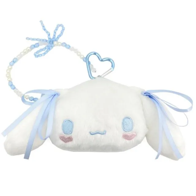 【小禮堂】雙11 Sanrio 三麗鷗 x 粧美堂 絨毛扣環小物收納包 緞帶款 美樂蒂 酷洛米 大耳狗(平輸 